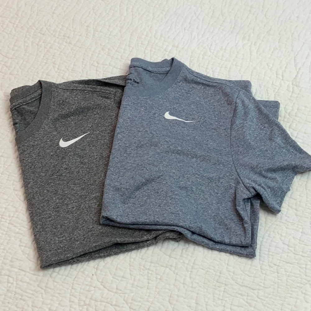 Nike Heather Gray and Slate Blue Tees
